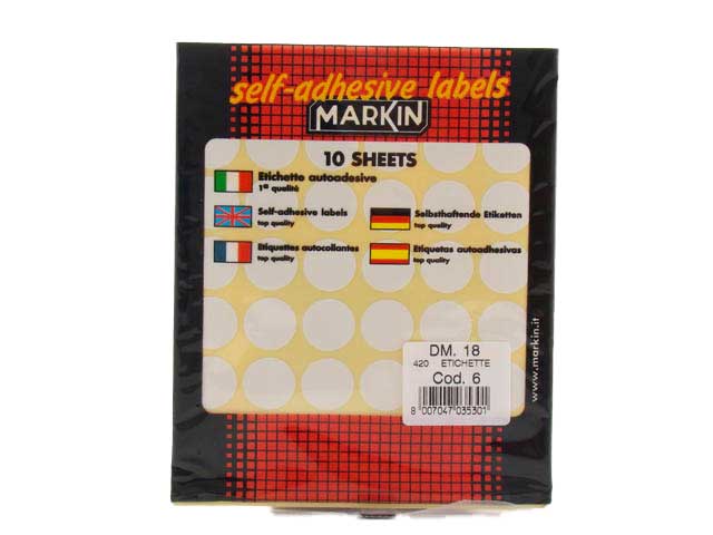 BUSTA ETICHETTE 6 DM.18 0600600000