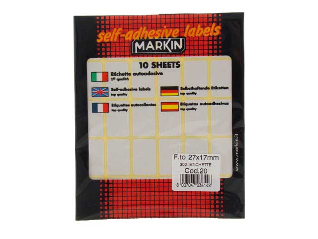 ETICHETTE ADESIVE BUSTA 20 27X17 060200