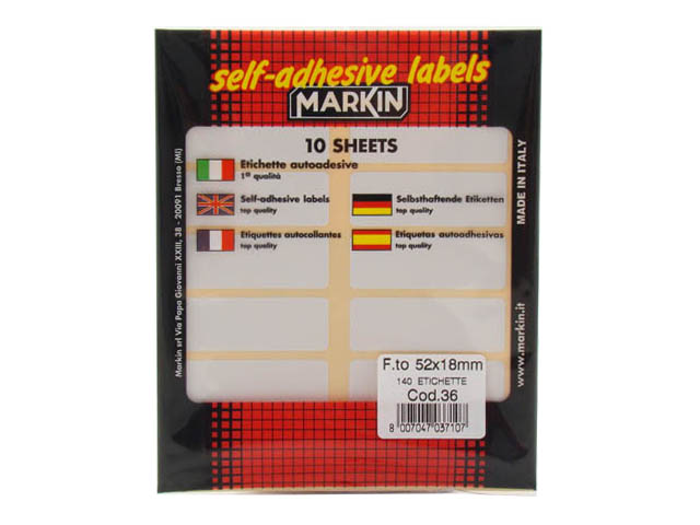 ETICHETTE ADESIVE BUSTA 36 52X18