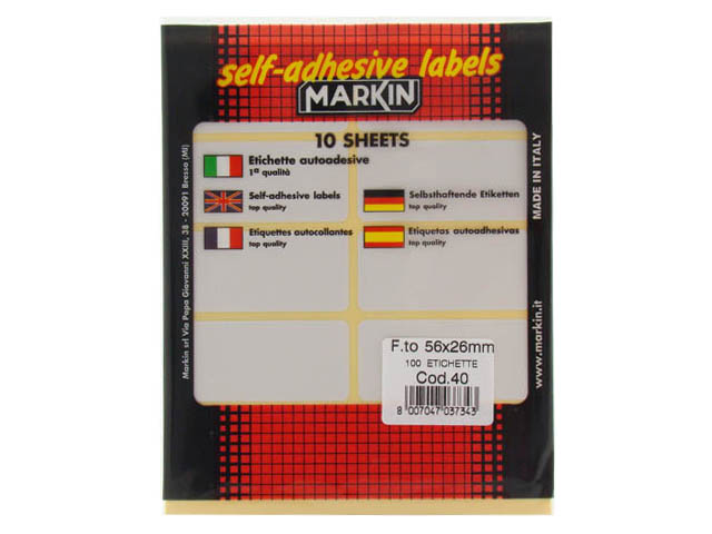 ETICHETTE ADESIVE BUSTA 40 56X26 0604