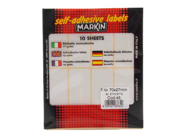 BUSTA ETICHETTE 45 70X27 0604500000