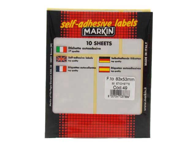 BUSTA ETICHETTE 49 83X53 0604900000