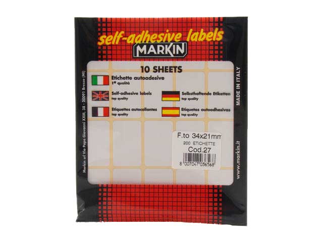 ETICHETTE ADESIVE BUSTA 27 34X21 10027