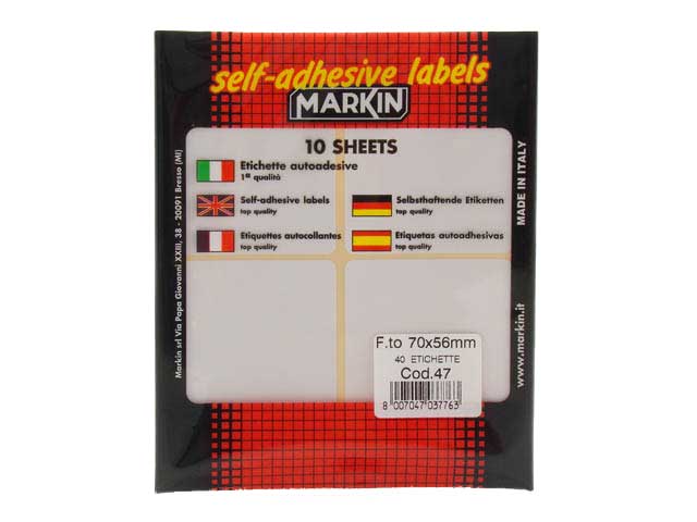 ETICHETTE ADESIVE BUSTA 47 70X56 10047