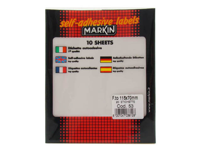 ETICHETTE ADESIVE BUSTA 53 115X70 10053