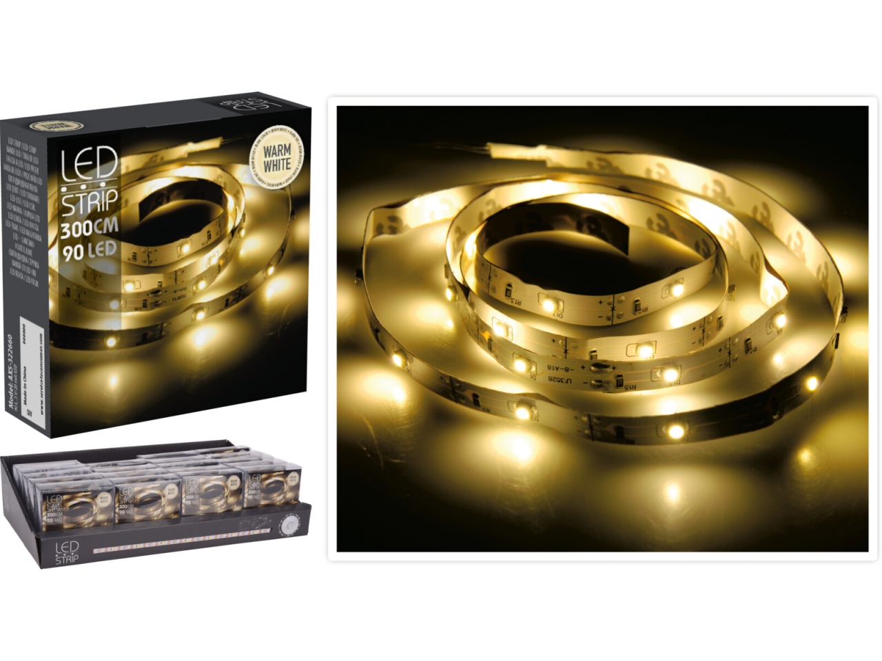 STRINGA 3MT 90LED CALDO BATT AX5322660