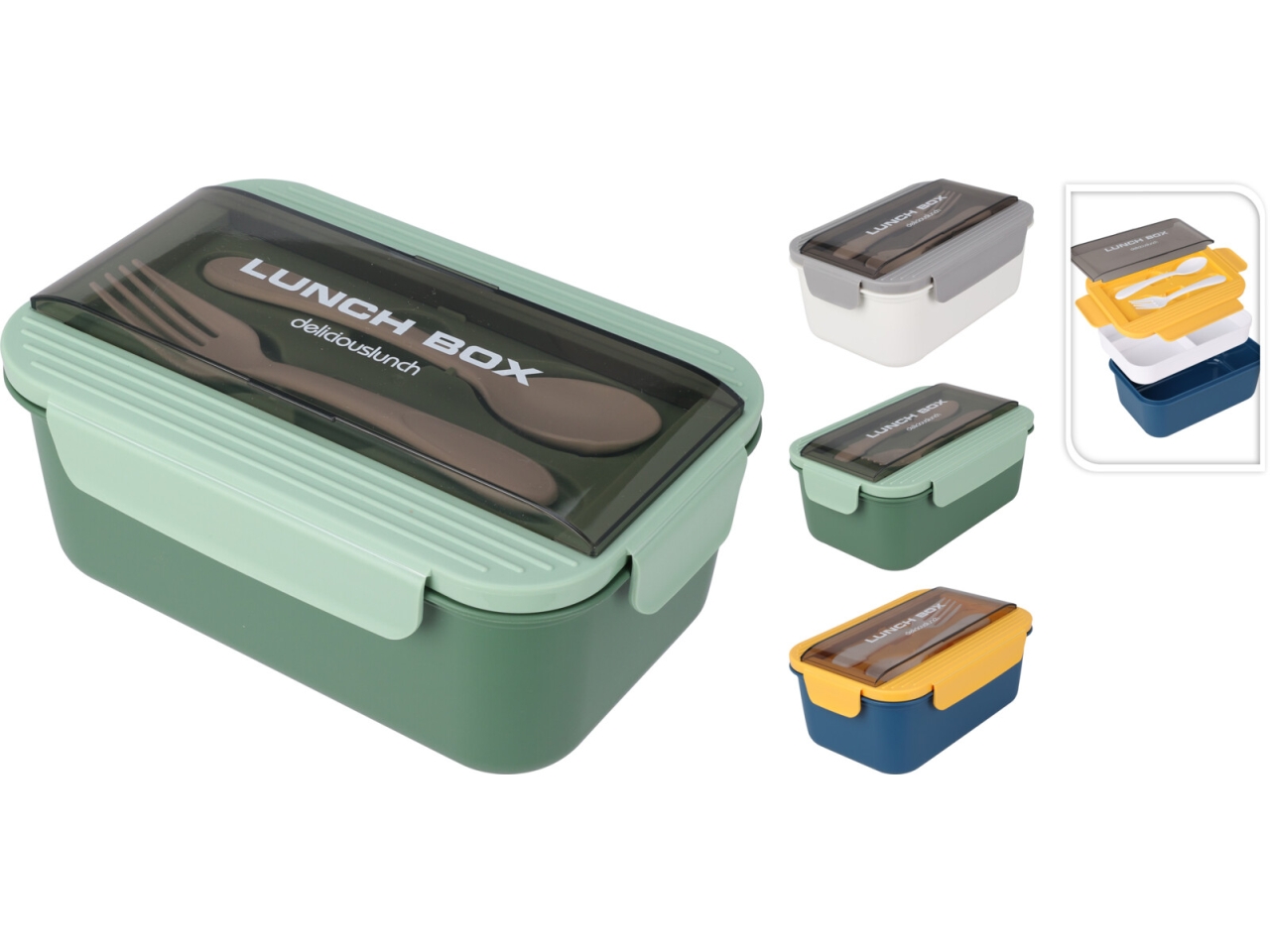 LUNCHBOX C/POSATE 1500ML ASS. P02100010