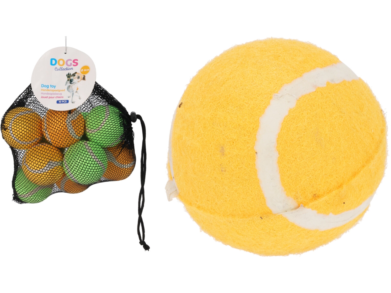 PALLINE GIOCO CANI 10PZ 6CM S38100050