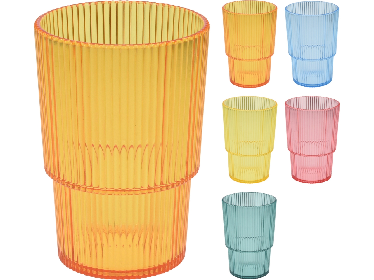 BICCHIERE PS 475ML 9X13CM ASS 101004410