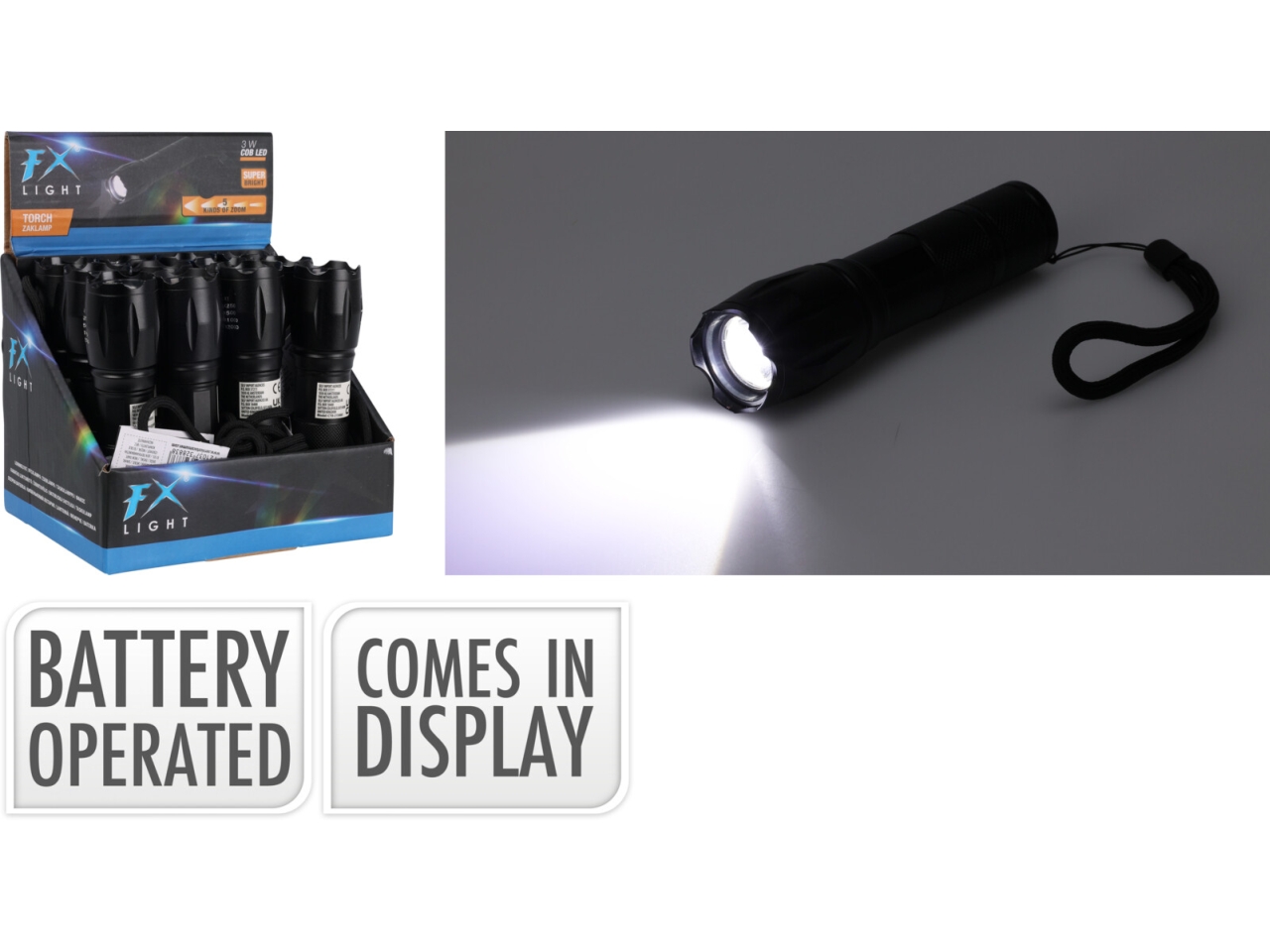 FLASHLIGHT ZOOM 13CM NERO CY8215460