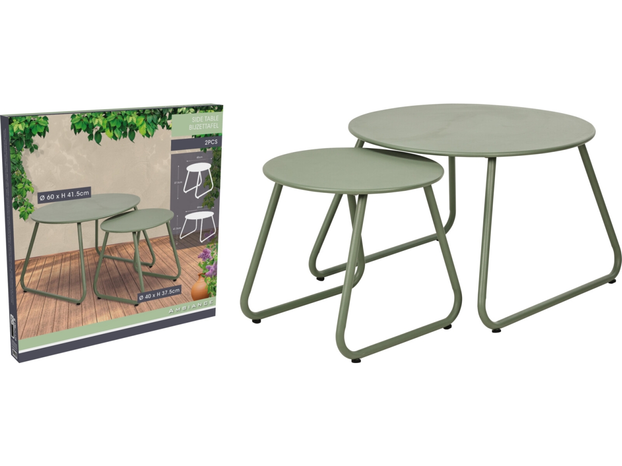 TAVOLINI MET.2PZ 40/60CMVERDE X99000880