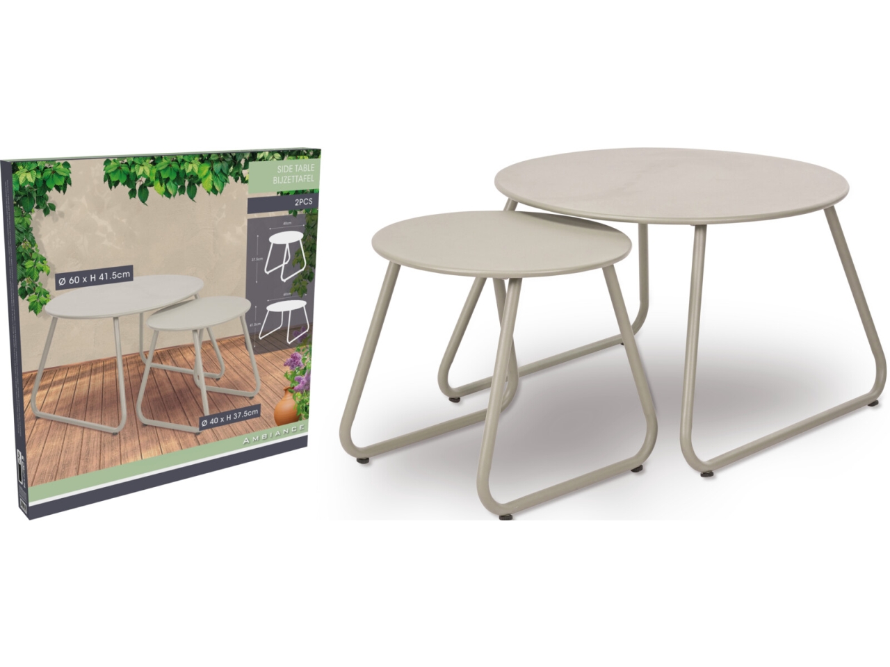 TAVOLINI MET.2PZ 40/60CMBEIGE X99000890