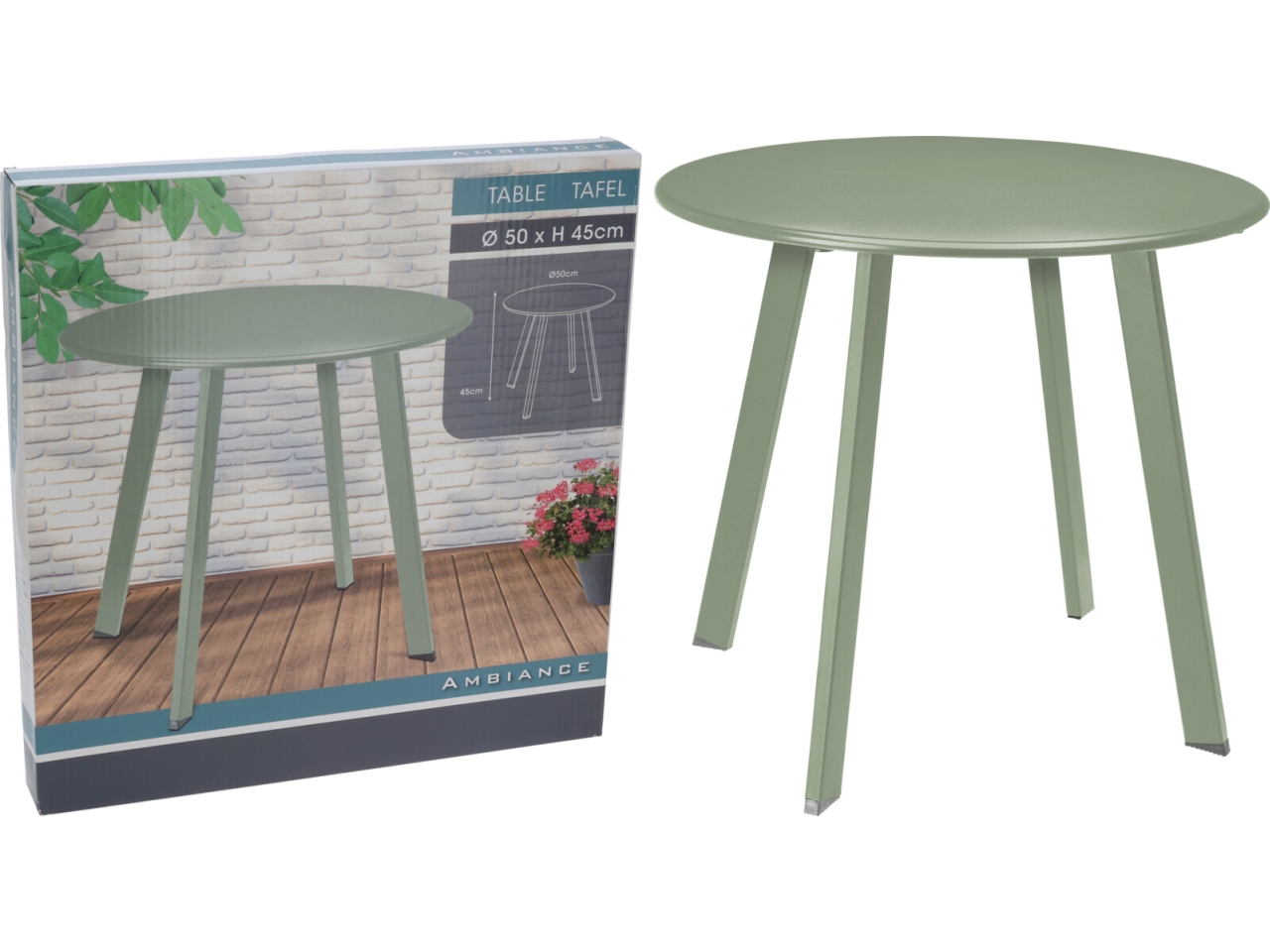 TAVOLO METALLO 50X45CM VERDE X99001110