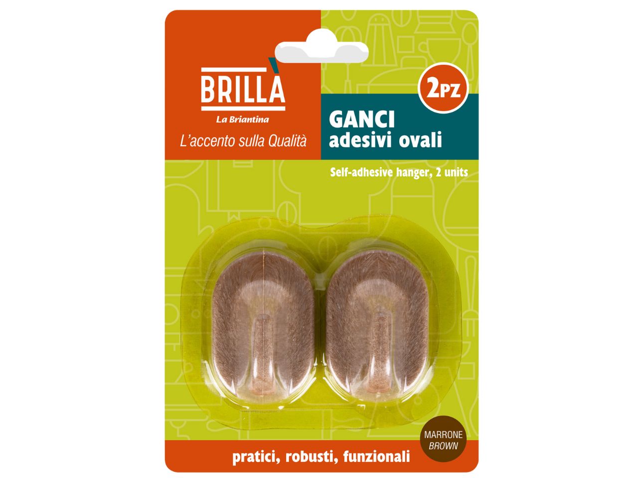 GANCI ADESIVI OVALI 2 PEZZI M GAN07274A