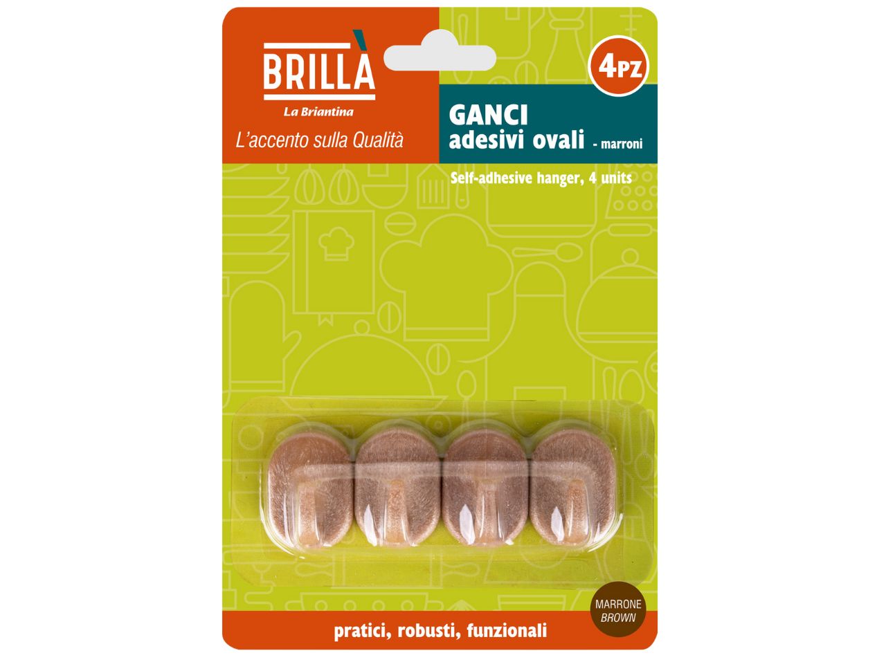 GANCI ADESIVI OVALI 4 PEZZI M GAN07272A
