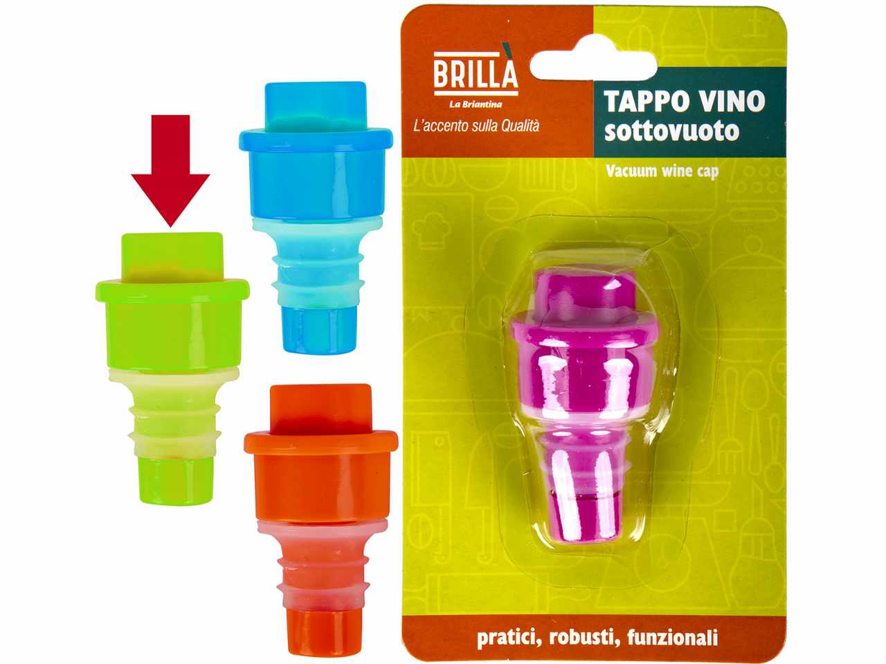 TAPPO SOTTOVUOTO VINO COLORI TAP07309A