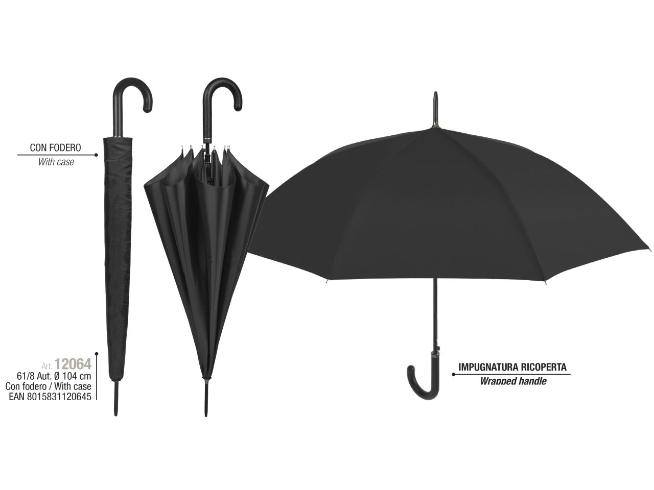 OMBRELLO DA UOMO 61CM CON APERTUR 12064