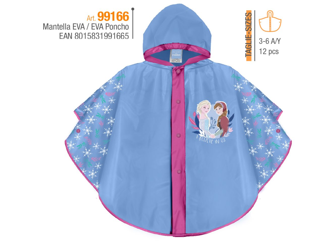 PONCHO PIOGGIA FANTASIA FROZEN 2 99166