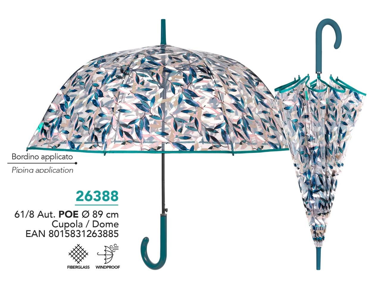 OMBRELLO DONNA AUTOM. CUPOLA 61CM 26388