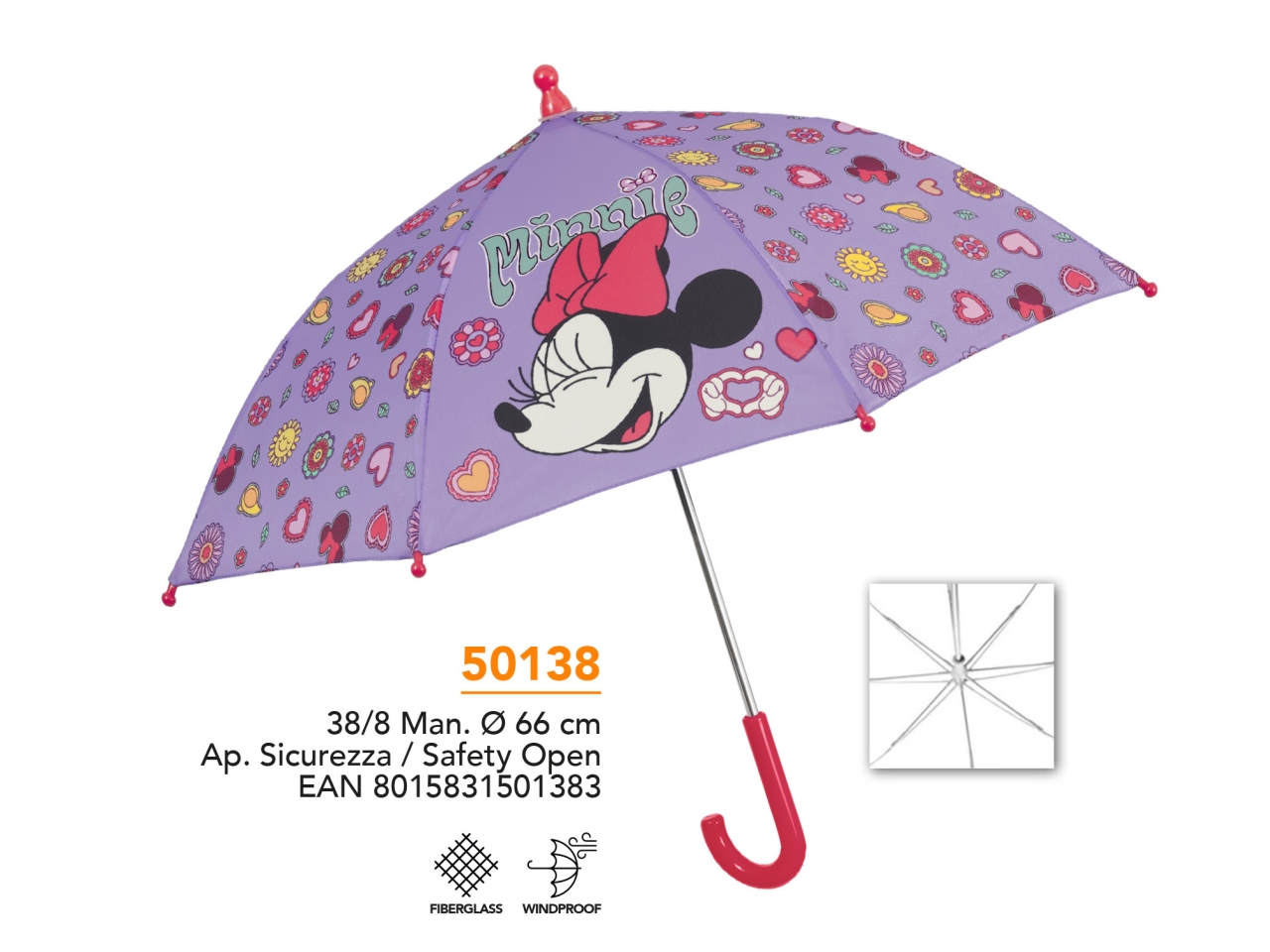 OMBRELLO MANUALE 38CM MINNIE 50138 50138