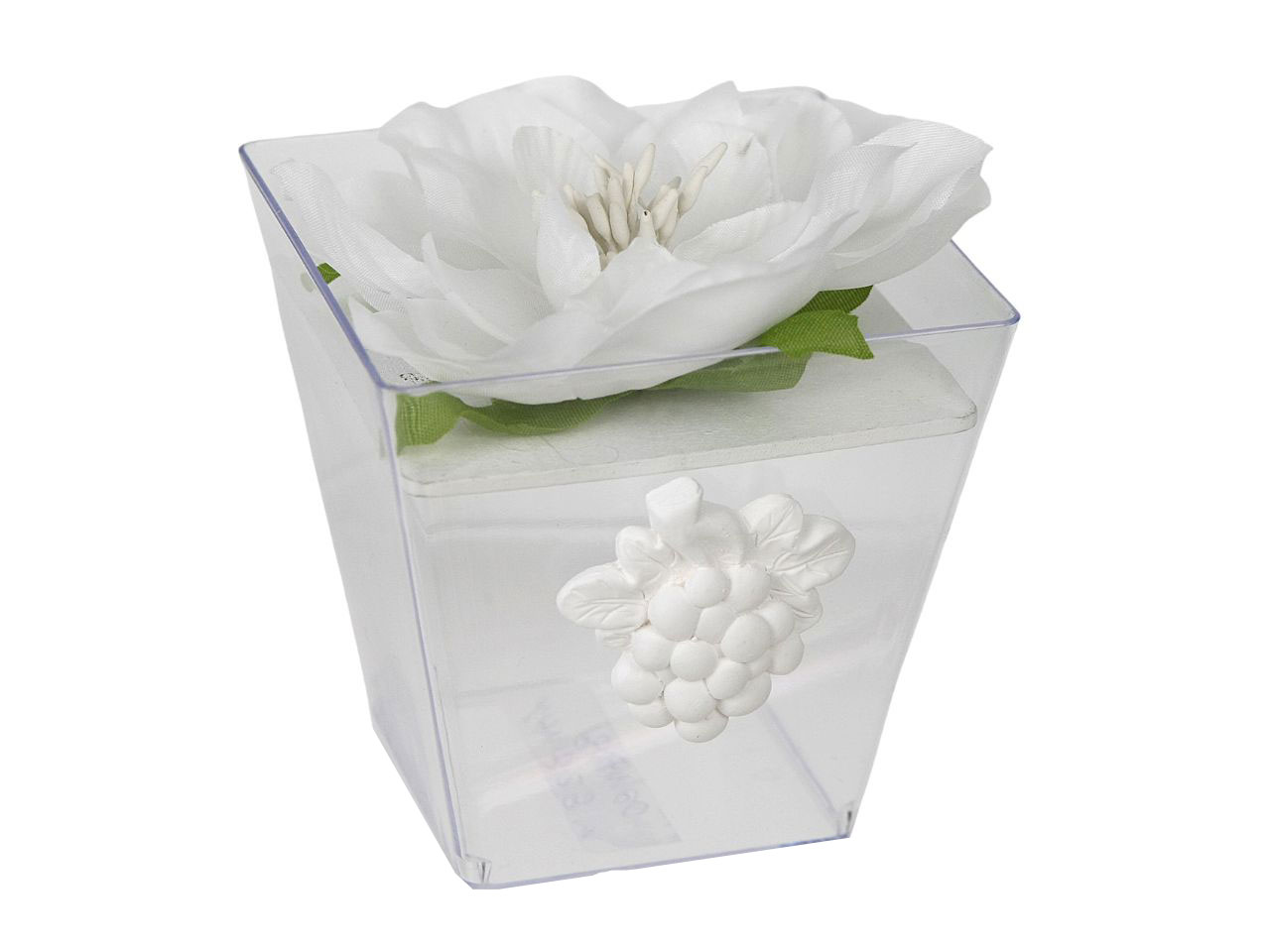 SCATOLA IN PVC 7X7X7CM CON P LAV323/WHT