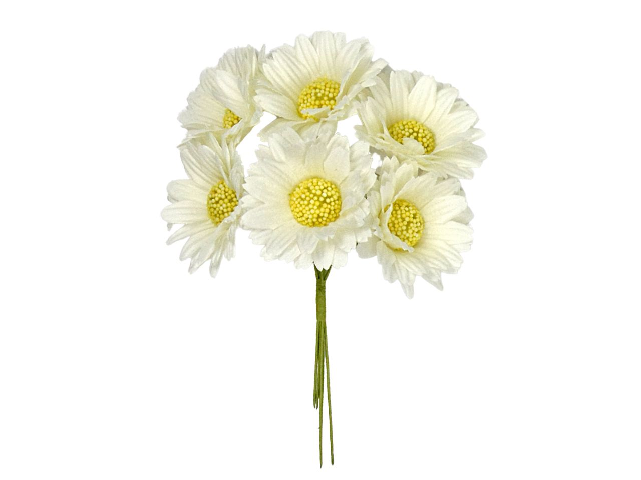 MARGHERITA IN TESSUTO D.5CM 36PZ BIANCO L2205