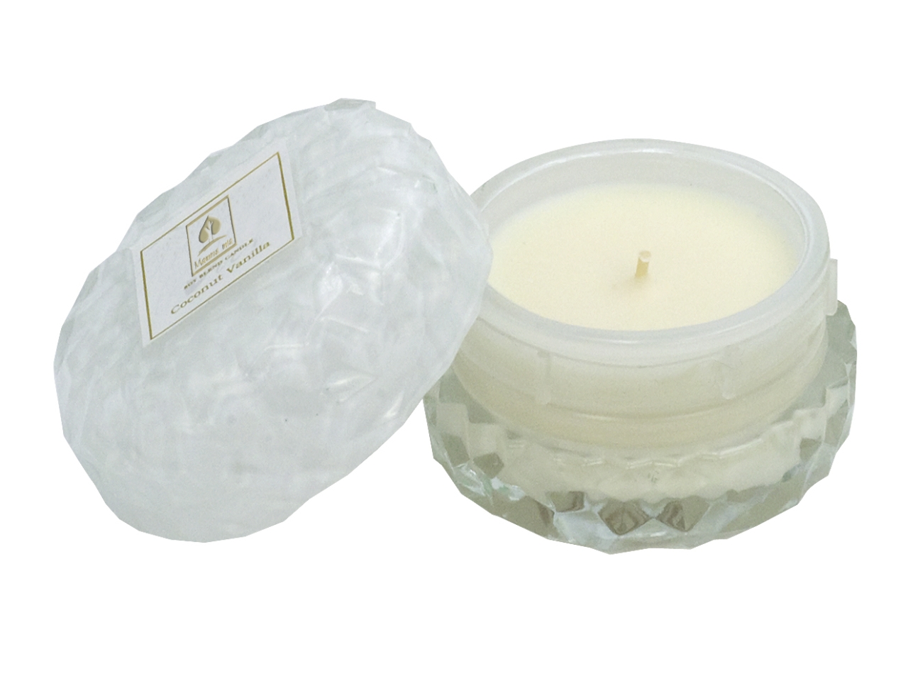 SCATOLA VETRO CANDELA COCONUT70GR L2444
