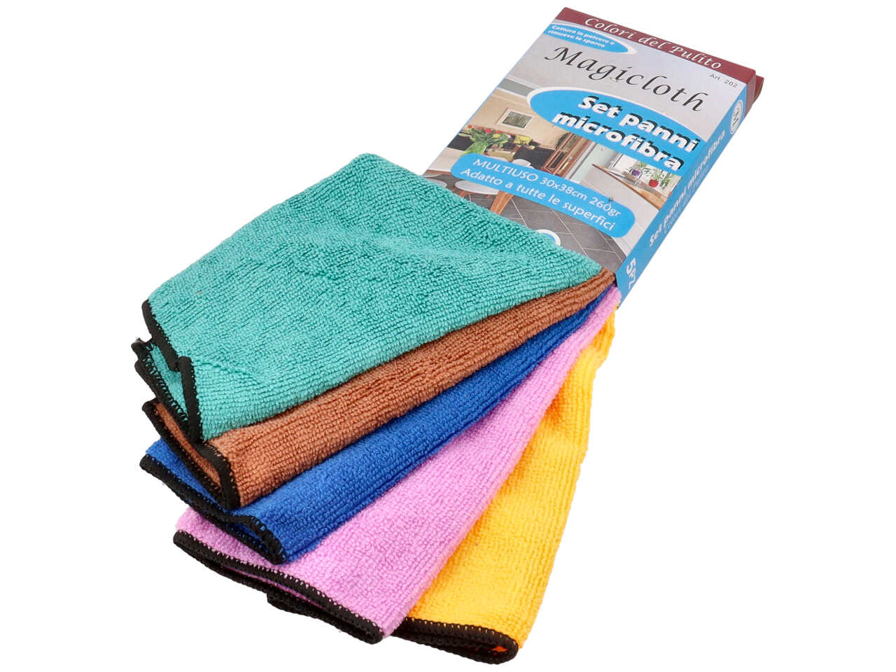 PANNI MICROFIBRA 30X38CM 5 PEZZI 202 PANNI MICROFIBRA 30X38CM 5 PEZZI 202