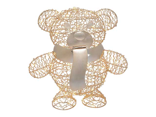 ORSO TEDDY 27CM 80M.LED B.CALDO BATT. 68810