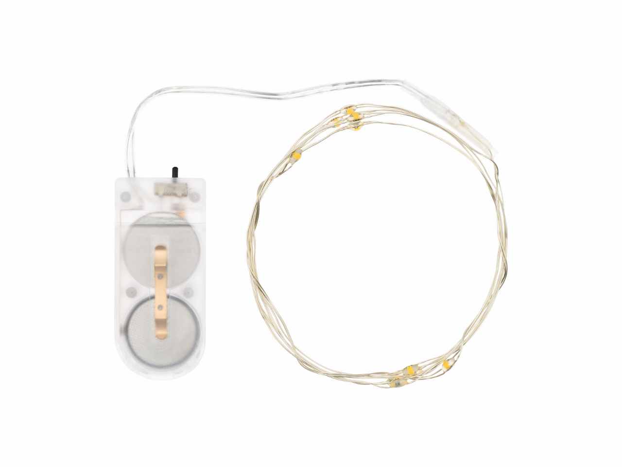 LUCI FILO METALLO 10M.LED B.FREDDO FISSA BATT.