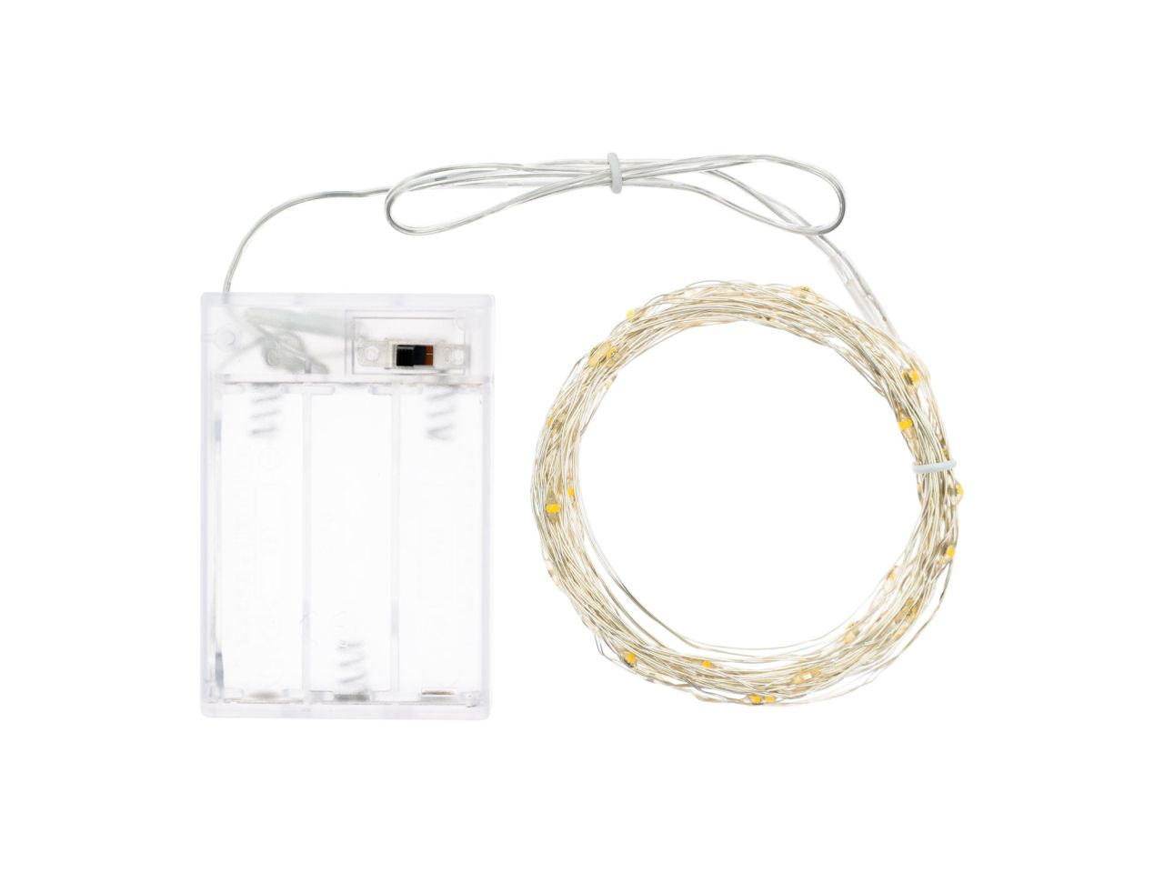 LUCI FILO METALLO 40M.LED B.FREDDO 4MT FISSA BATT.