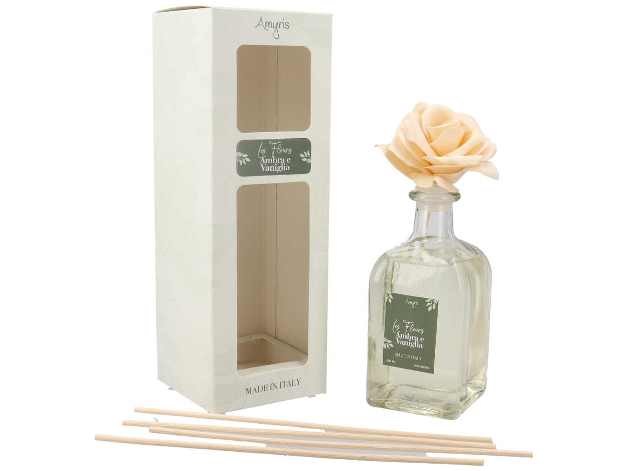 DIFFUSORE AMBRA E VANIG,C/FIORE 250ML DIFFUSORE AMBRA E VANIG,C/FIORE 250ML