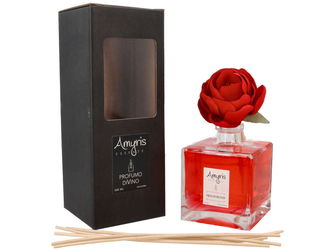 DIFF.MELOGRANO 500ML C/PEONIA ROSSA DIFF.MELOGRANO 500ML C/PEONIA ROSSA