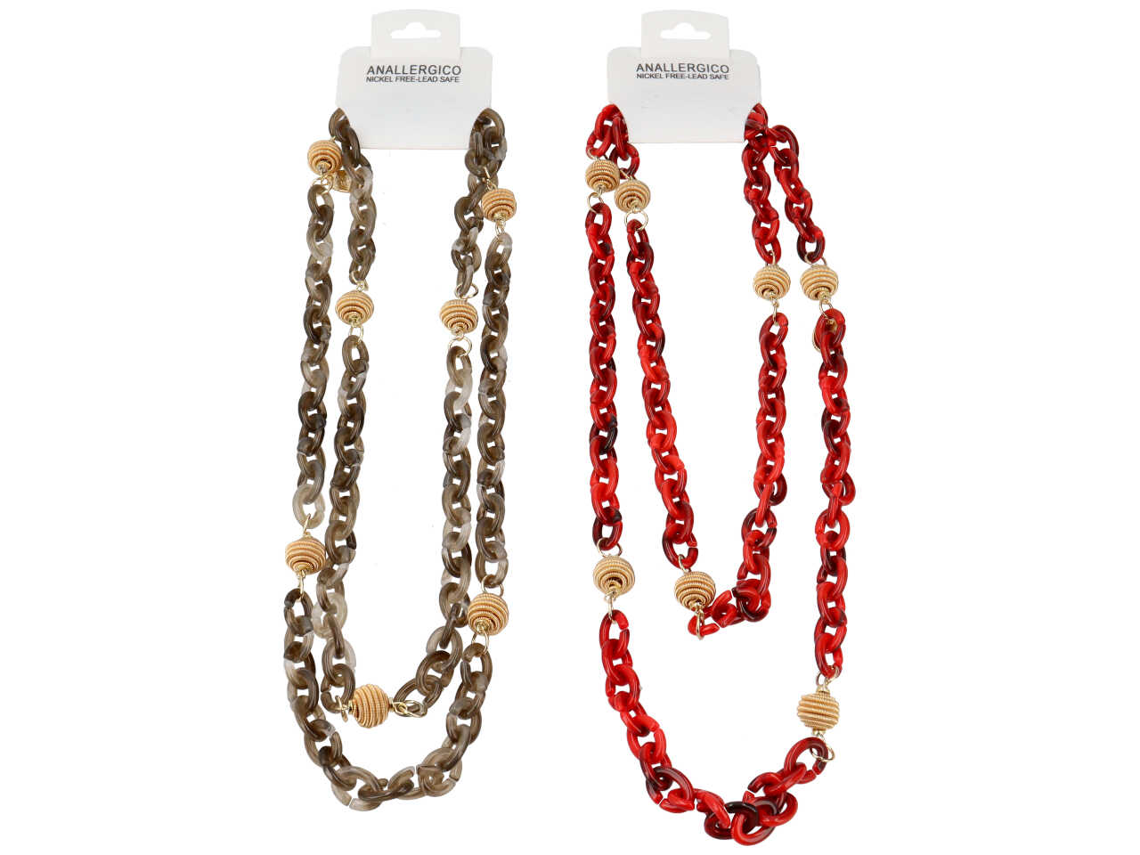 COLLANA IN RESINA PIU’ METALLO C 23558