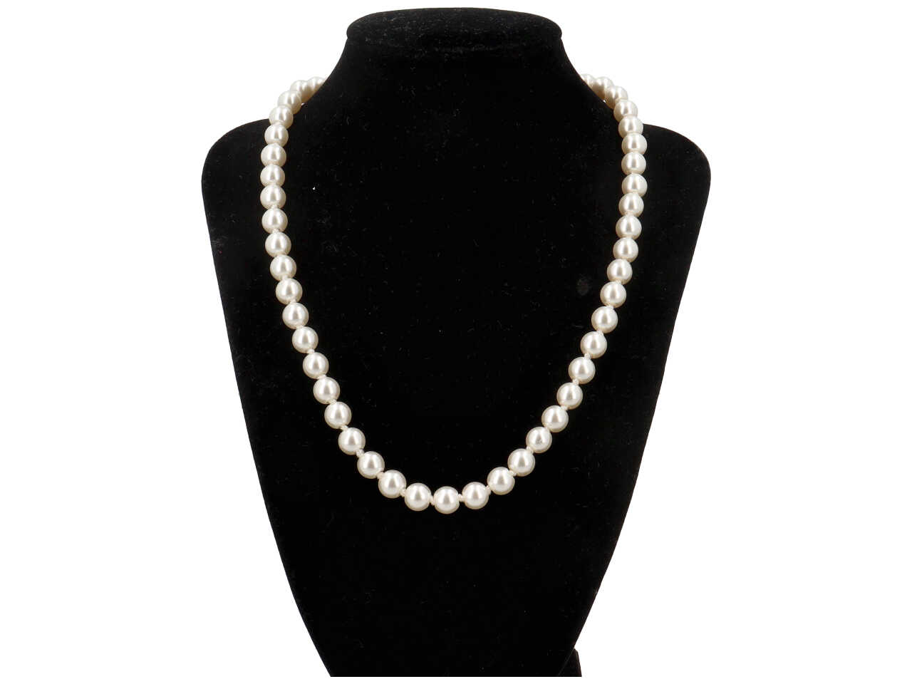 COLLANA C/PERLA,MET.,ZIRC. C 10619 8*45