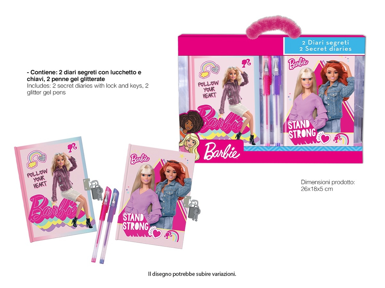 BARBIE DIARIO C/PENNE COLORATE BR0754