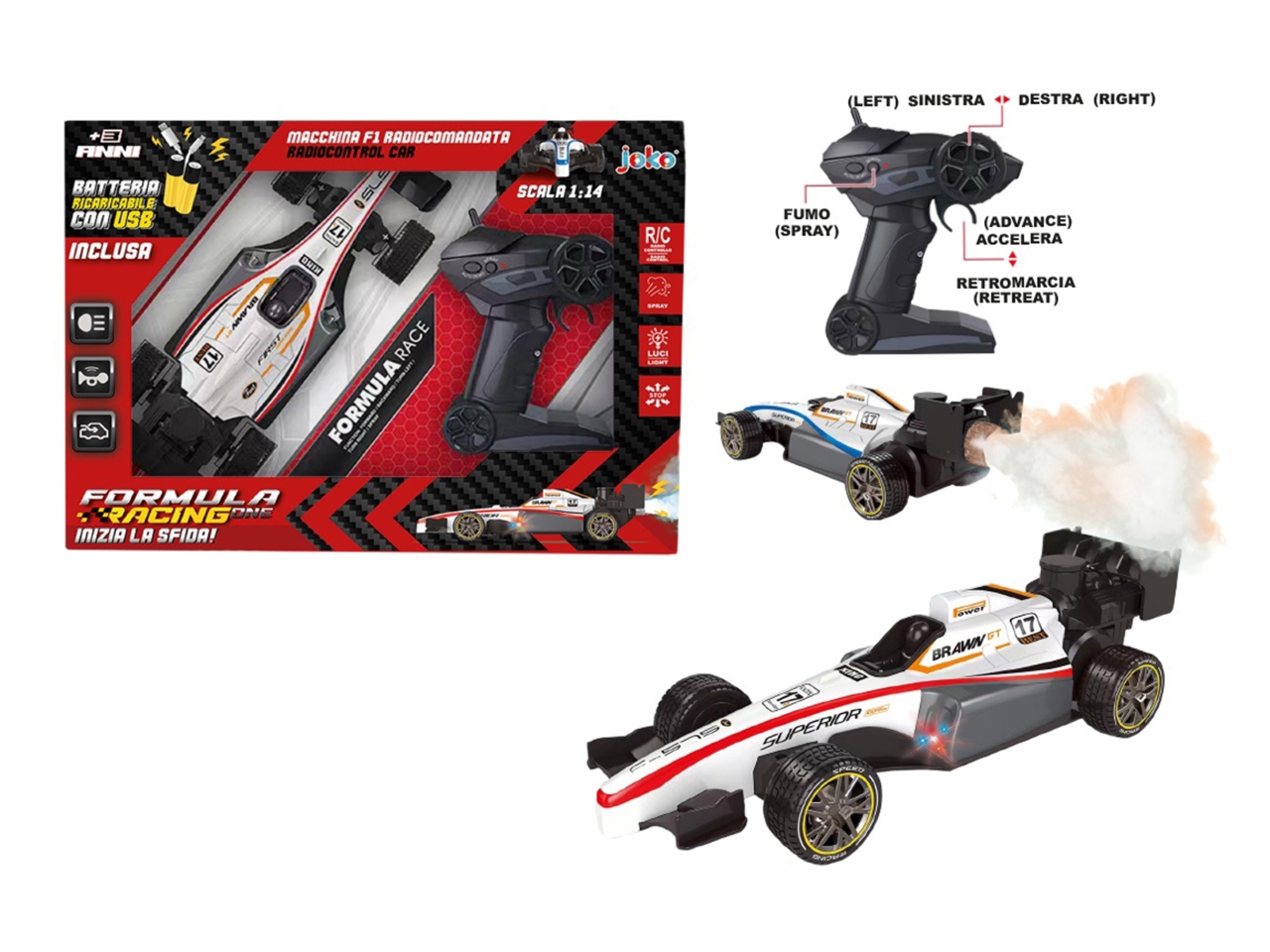 MACCHINA F1 SCALA 1:14 CON R/C TOY0884 MACCHINA F1 SCALA 1:14 CON R/C TOY0884