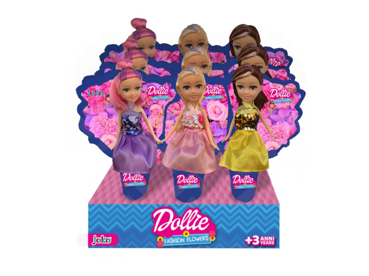 BAMBOLA FIORE CAPELLI COLORATI TOY0849
