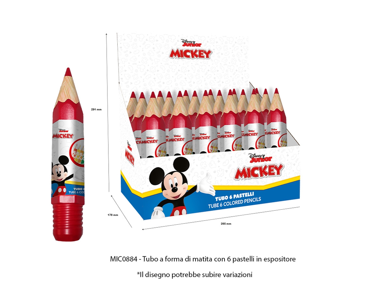 MICKEY 6 COLORI MATITA IN TUBO MIC0884