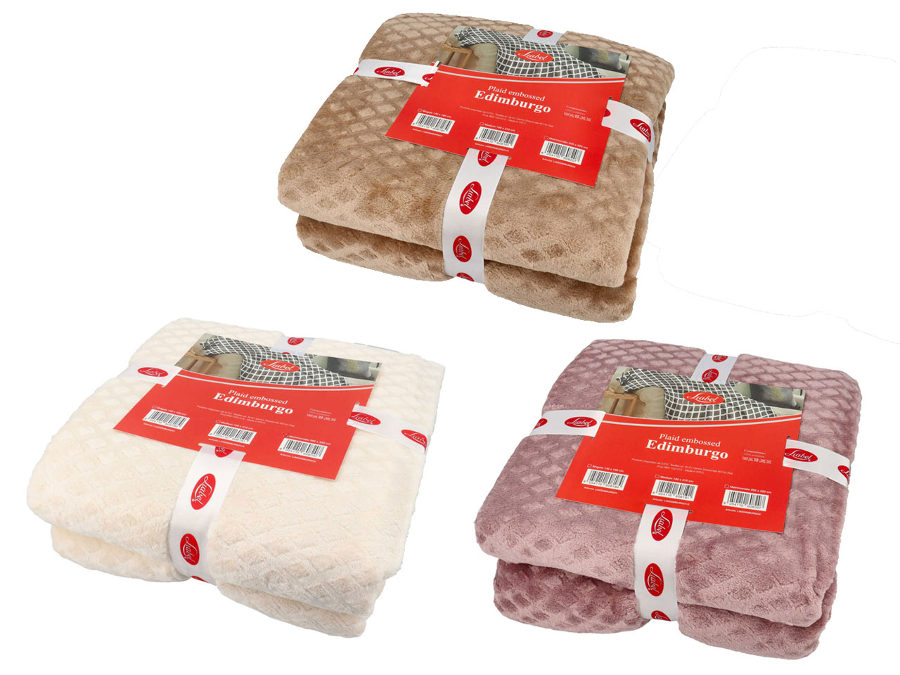 PLAID CORAL LIABEL MATRIMONIALE COLORI ASS.