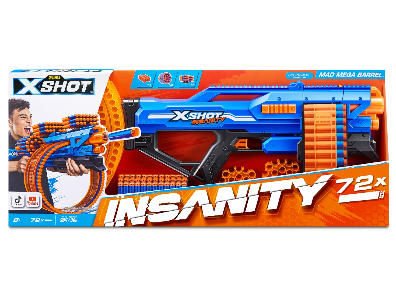 X-SHOT INSANITY MAD MEGA BARREL 36609 X-SHOT INSANITY MAD MEGA BARREL 36609