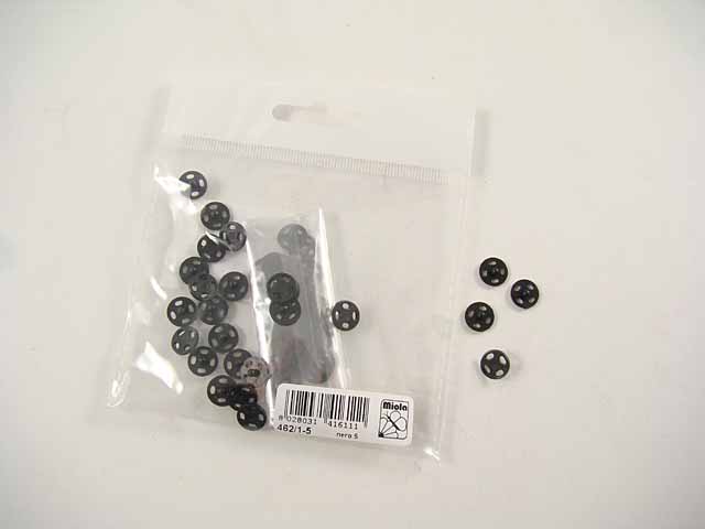 BOTTONI AUT.10mm PLAS.25pz NERI 462/1-5