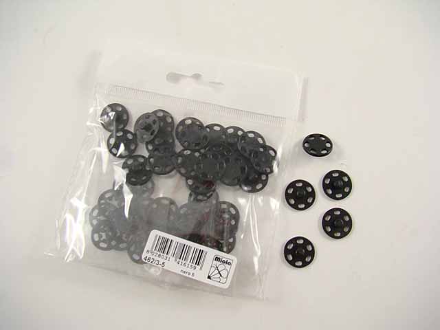 BOTTONI AUT.15mm PLAS.25pz NERI 462/3-5