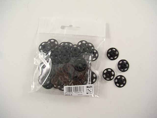 BOTTONI AUT.18mm PLAS.25pz NERI 462/4-5