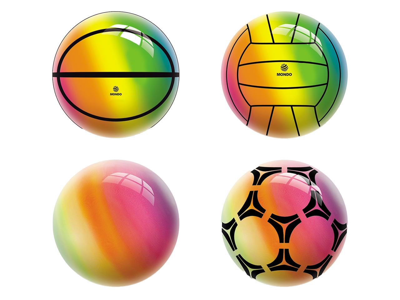 PALLONE 14cm ARCOBALENO FLUO 05066