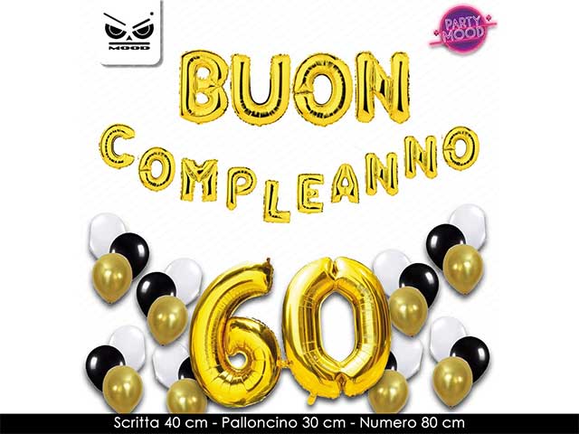 PALLONCINO 60COMPLEANNO 39pz ST4671