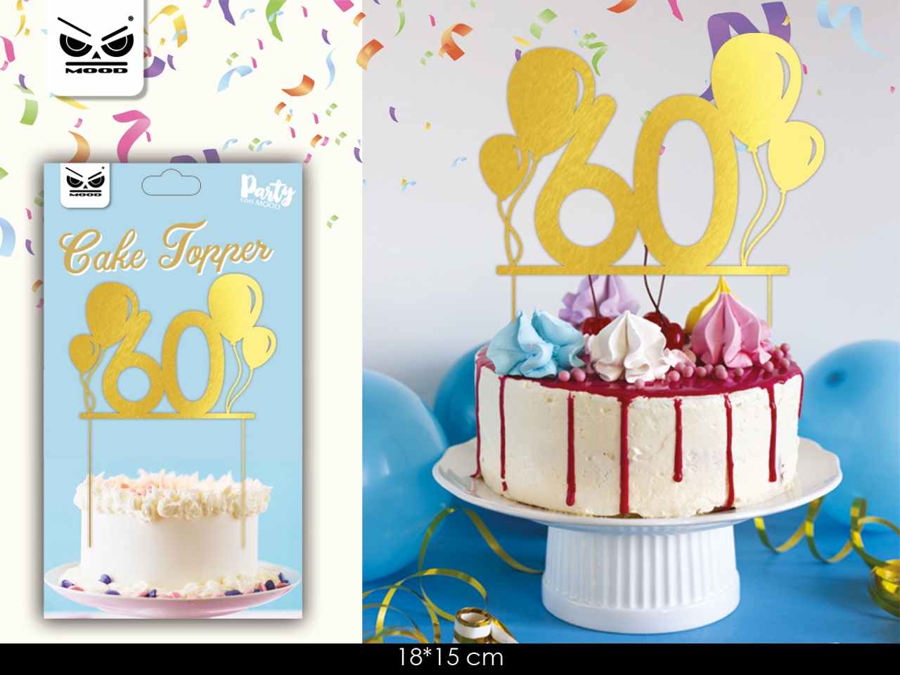 CAKE TOPPER 60 ANNI ST6057