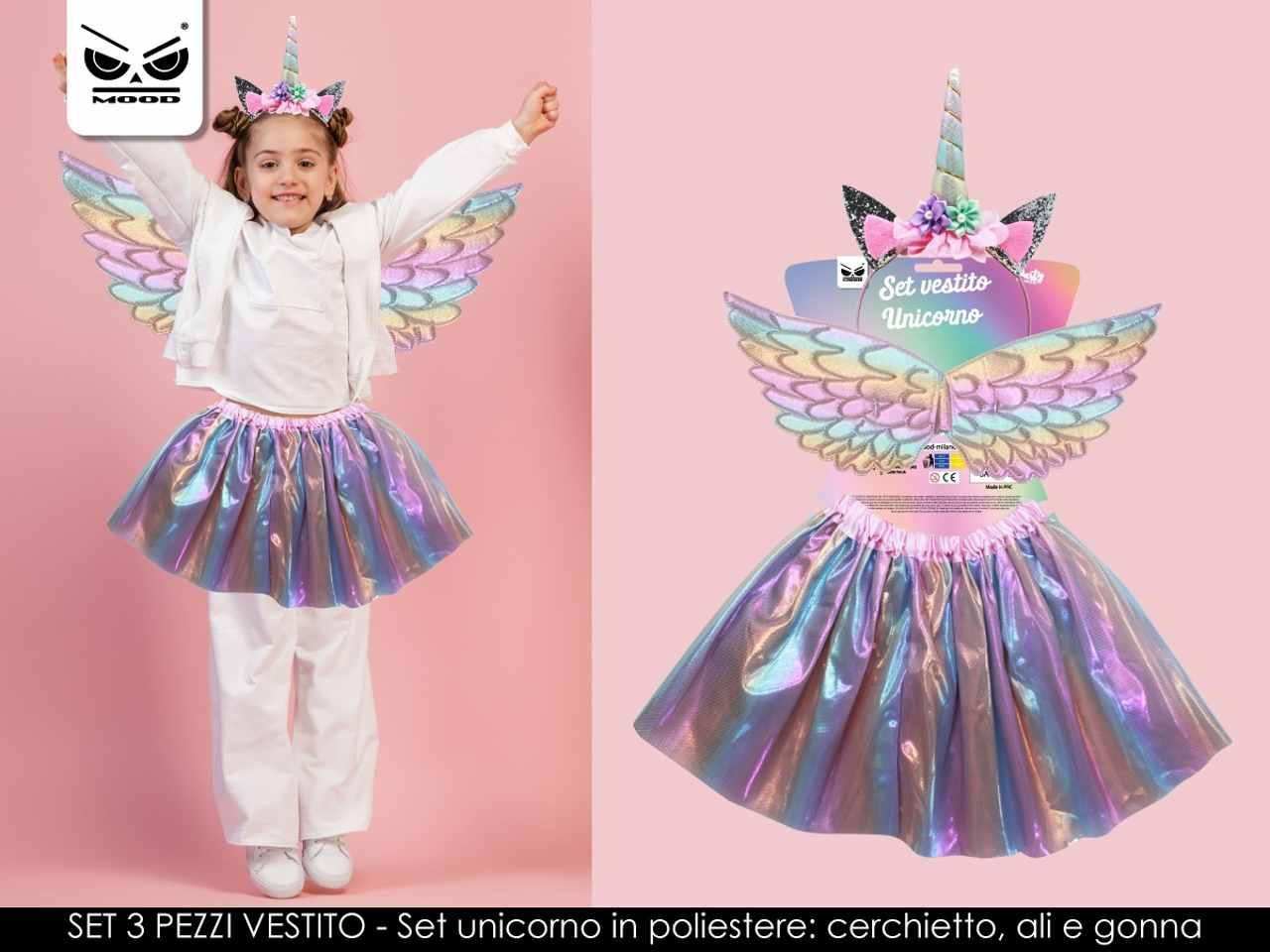VESTITO UNICORNO RAINBOW 3PZ ST6472 VESTITO UNICORNO RAINBOW 3PZ ST6472