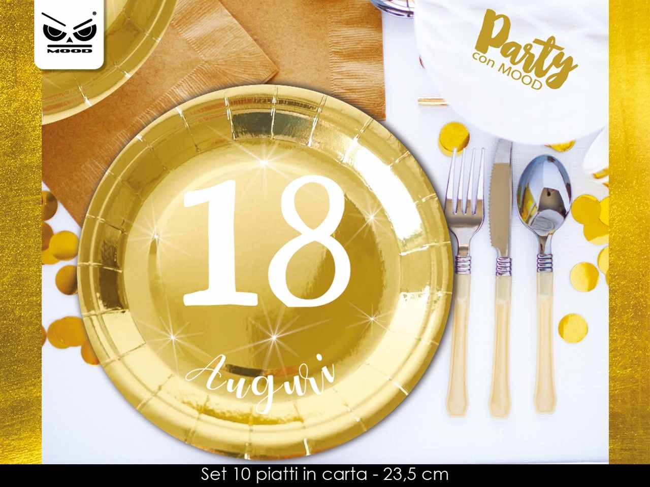 PIATTI 18 ANNI ORO 10pz ST6070
