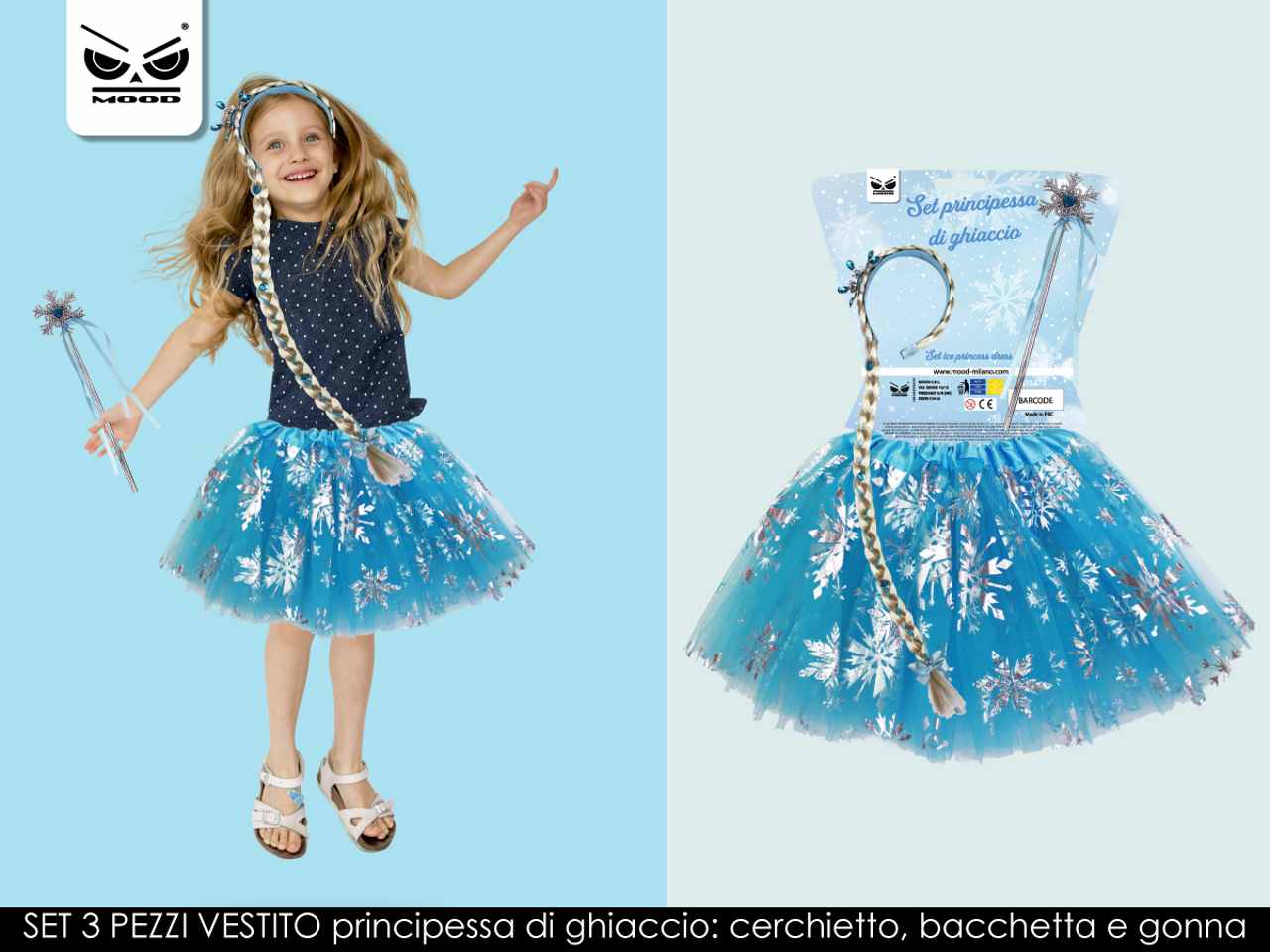 VESTITO PRINCIPESSA DI GHIACCIO 3PZ ST6473 VESTITO PRINCIPESSA DI GHIACCIO 3PZ ST6473
